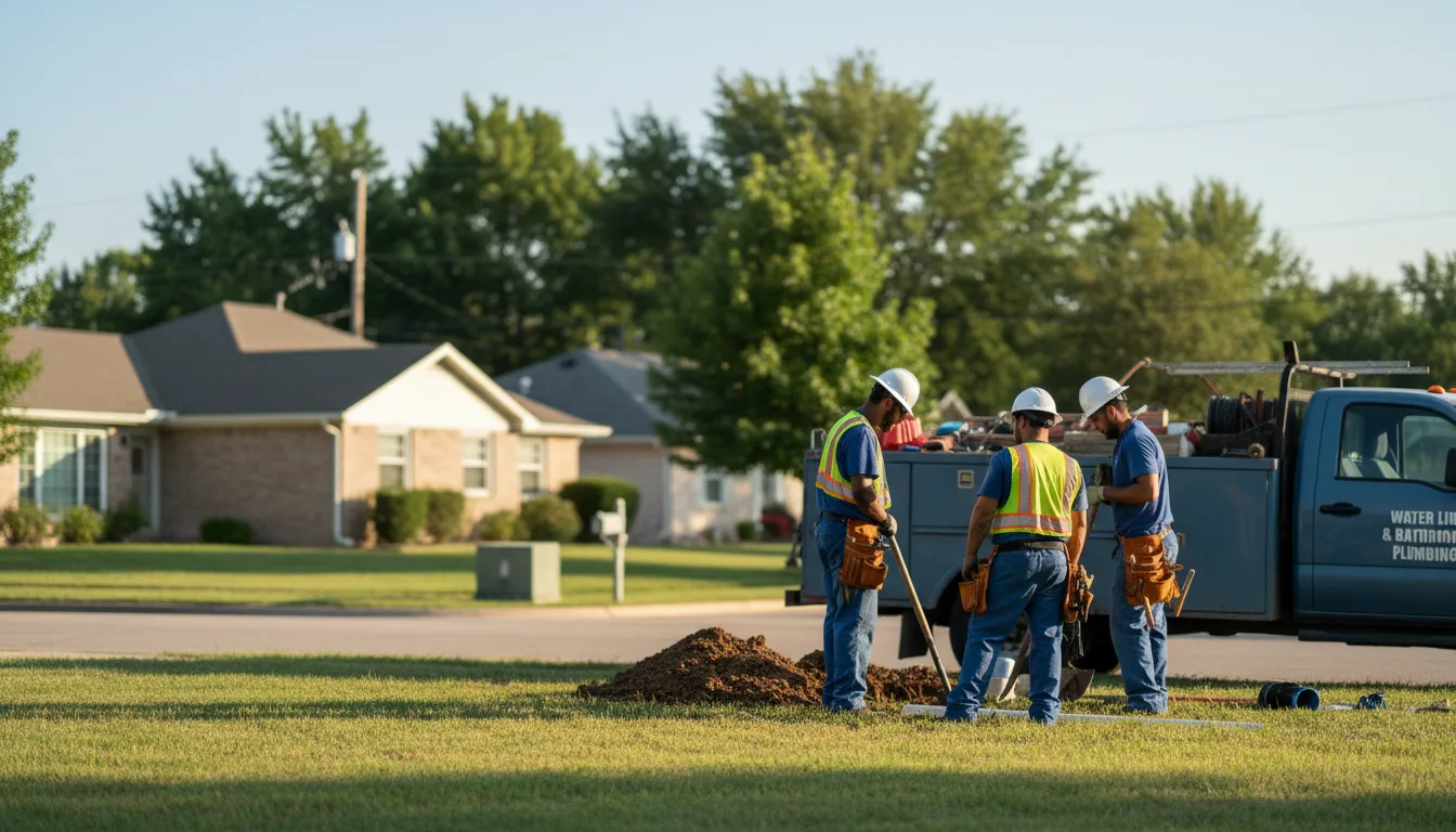Residential water line and bathroom plumbing service in Worthington, OH